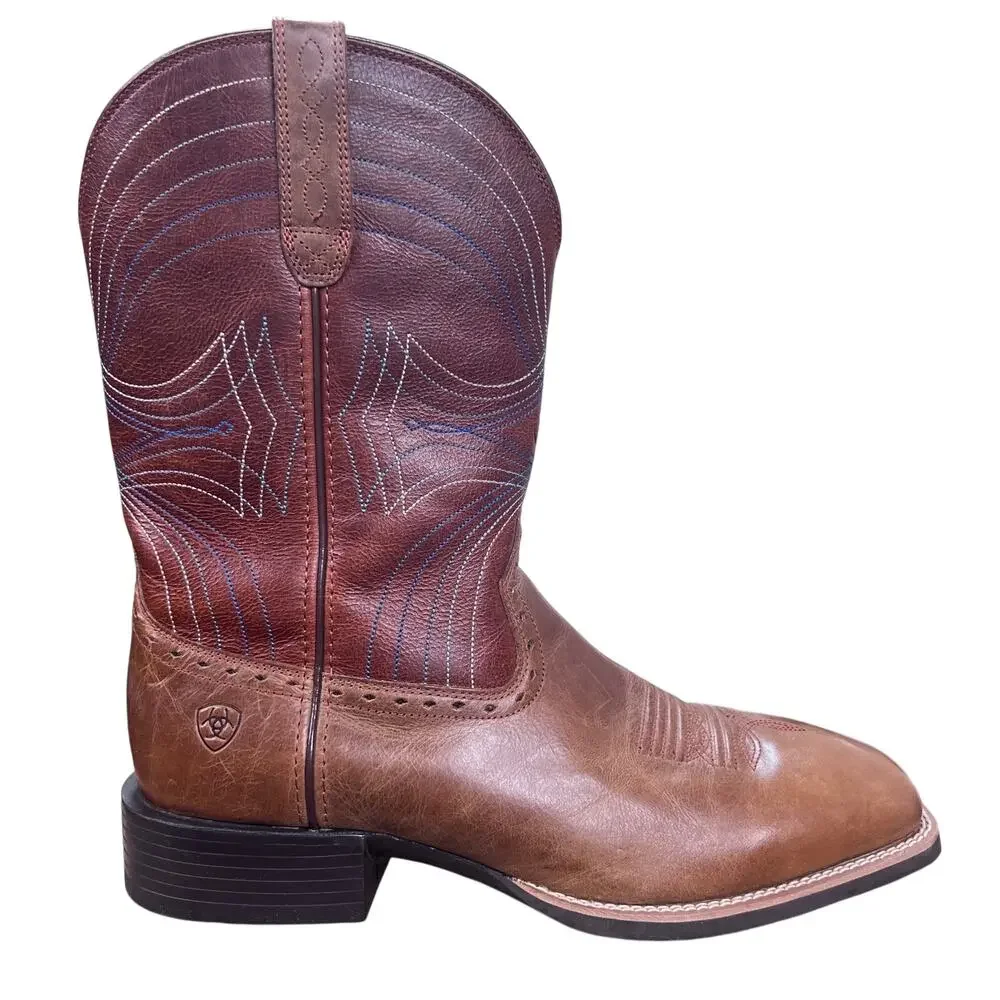 Ariat Lawless Wide Brown Leather Cowboy Western Boots Size 12 EE
